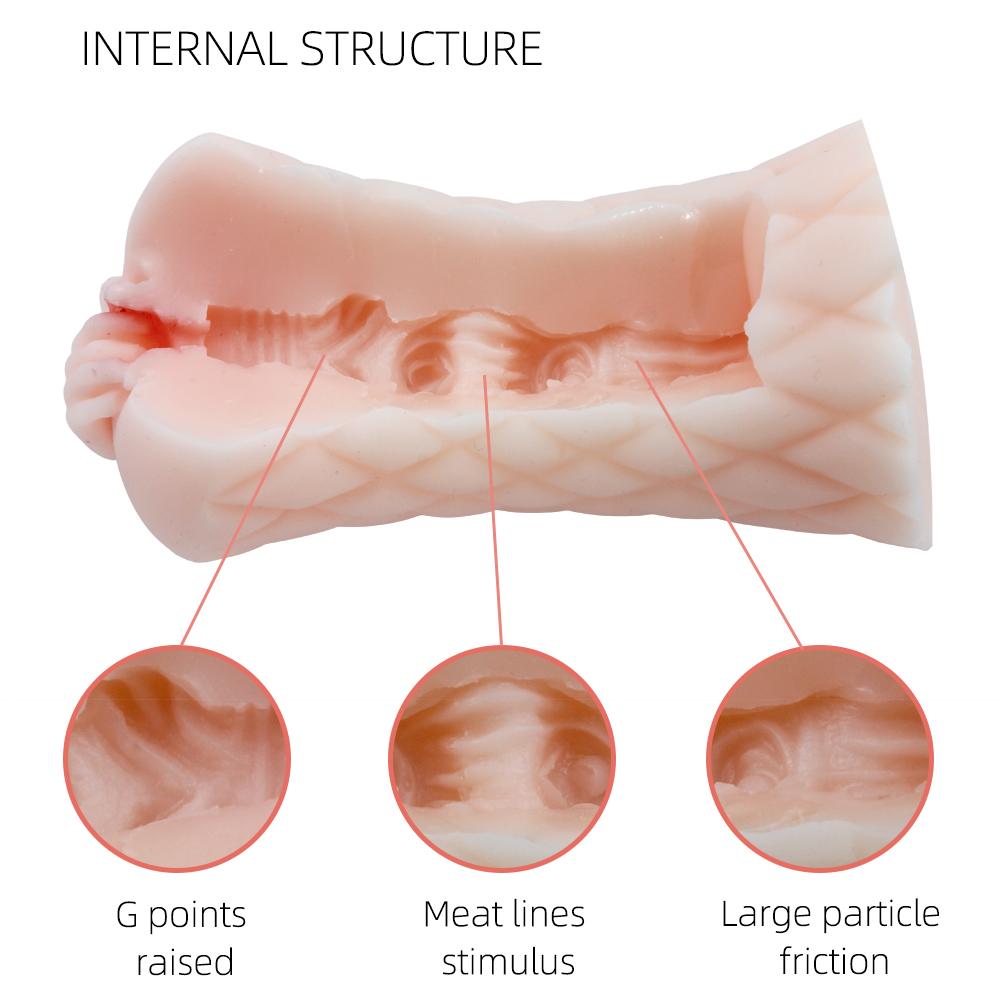Nová vagína pre mužov Sexuálne hračky Vrecková umelá vagína Panna Hlboké hrdlo Mužský masturbátor Mäkký silikónový masturbačný pohár