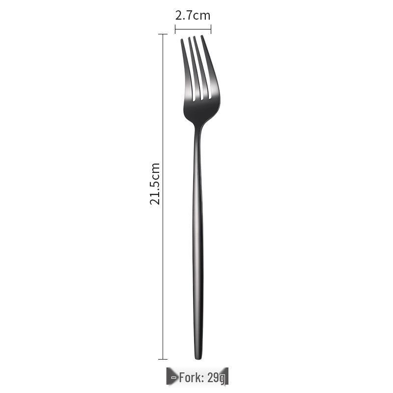 Portugal Gold Stainless Steel Cutlery Set: Four-Piece Knife, Fork, and Spoon Set for Steaks.