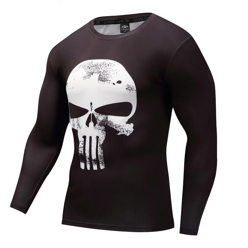 Stylish And Comfortable Men T-shirt Long Sleeve Super Hero Compression Sport 3d Fitness Cycling Shirt