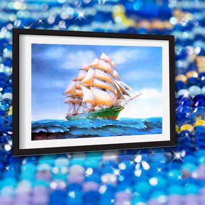 5D diamante ricamato paesaggio mare barca a vela pittura diamante scenario strass punto croce