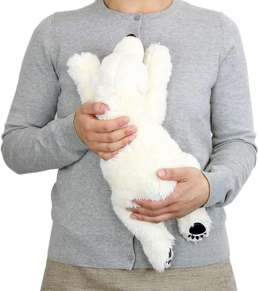 Carolata Eisbär Plüschtier (Gute Nacht Serie, Elternzarte Berührung) Realistisches Tier Plüschtier Bär Spielzeug Puppe Geschenk Präsent Geburtstag (Zweimal