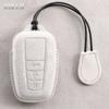 Leather Car Remote Key Case Cover Shell For Toyota Prius Camry Corolla Chr C-Hr Rav4 Land Cruiser Prado Key Protective Keychain