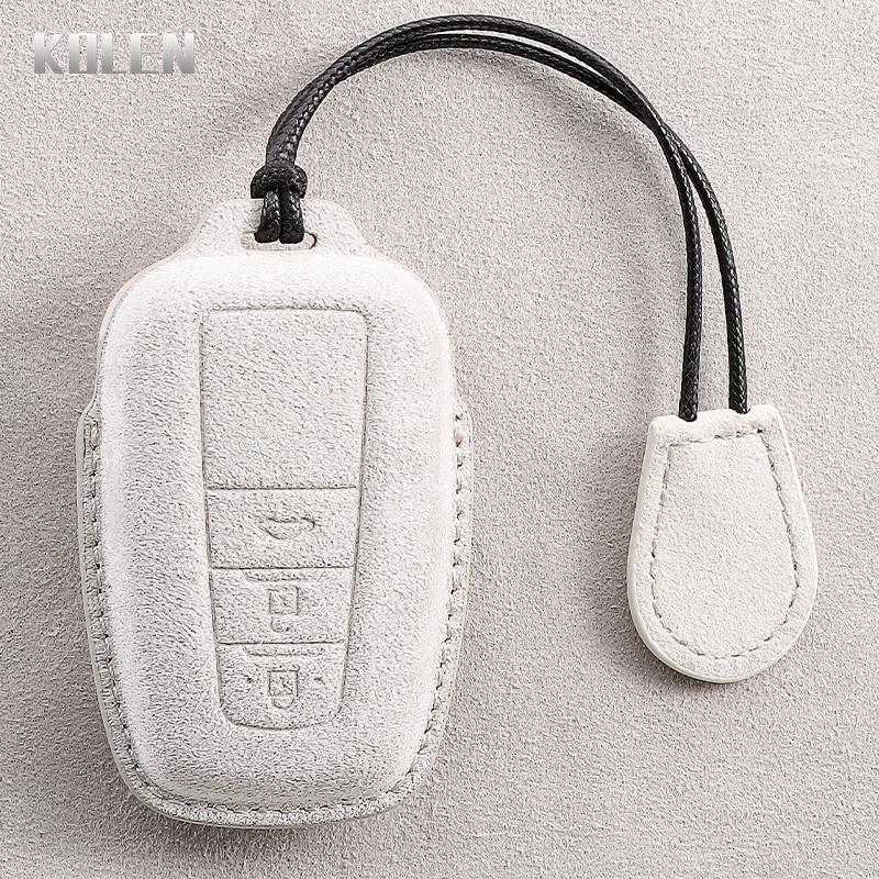 Leather Car Remote Key Case Cover Shell For Toyota Prius Camry Corolla Chr C-Hr Rav4 Land Cruiser Prado Key Protective Keychain