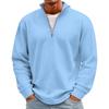 Men's Casual Knit Long Sleeve Pullover with Stand Collar and Ribbed Cuffs