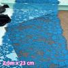 2.5m X 23cm French Chantilly Lace, Non-stretch Lake Blue Eyelash Lace Fabric for Sewing, Bra, Underwear, Lingerie, Dress, Garment, Crafting
