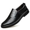 Leather shoes men's summer casual cowhide soft-soled suit shoes hollow breathable men's foot shoes 2025