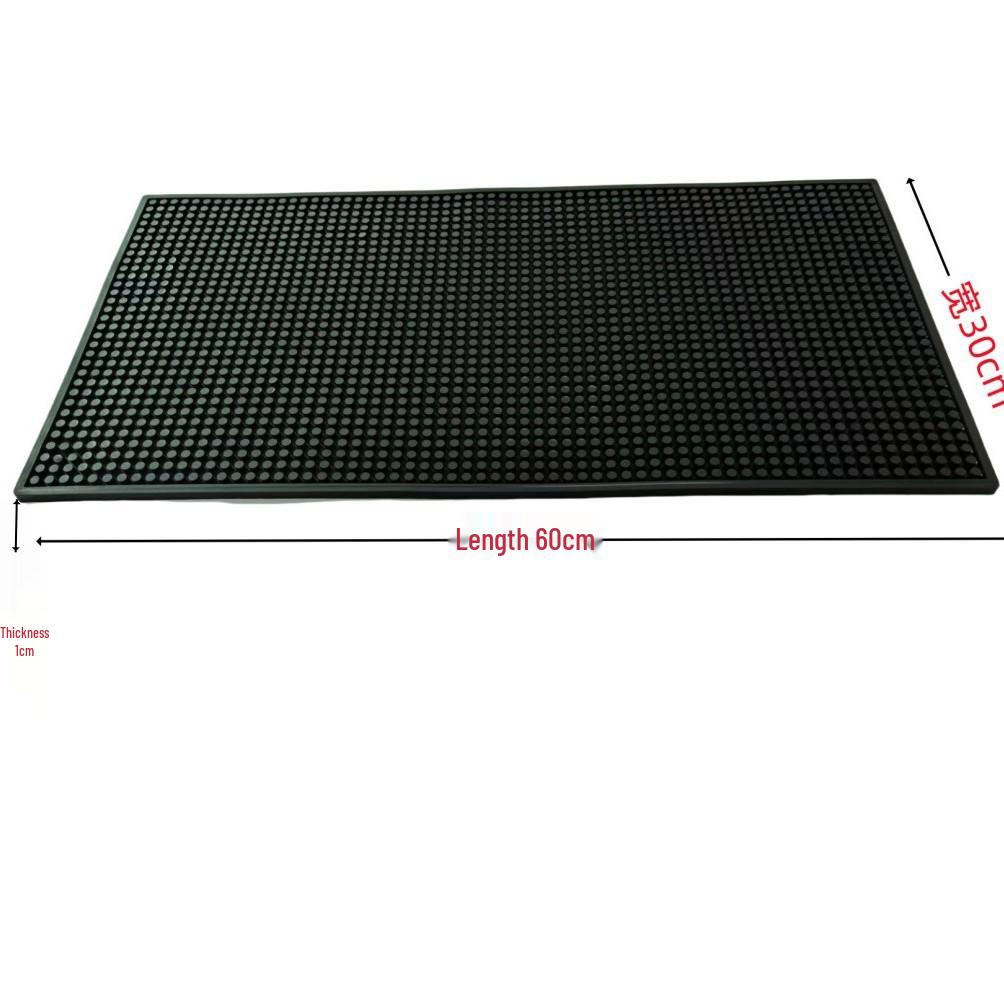 Black Non-slip Heat-insulating Rubber Bar Mat and Teaware Drainer Coaster