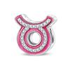 New 925 Silver Princess Pink Shining 12 Constellation Lucky Charms Beads Fit Pan Bracelets DIY Gifts Fine Jewelry