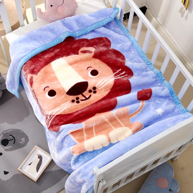 Extra Thick Double Layer Raschel Cartoon Baby Blanket for Newborns - Autumn/Winter 135*105 cm Extra Thick