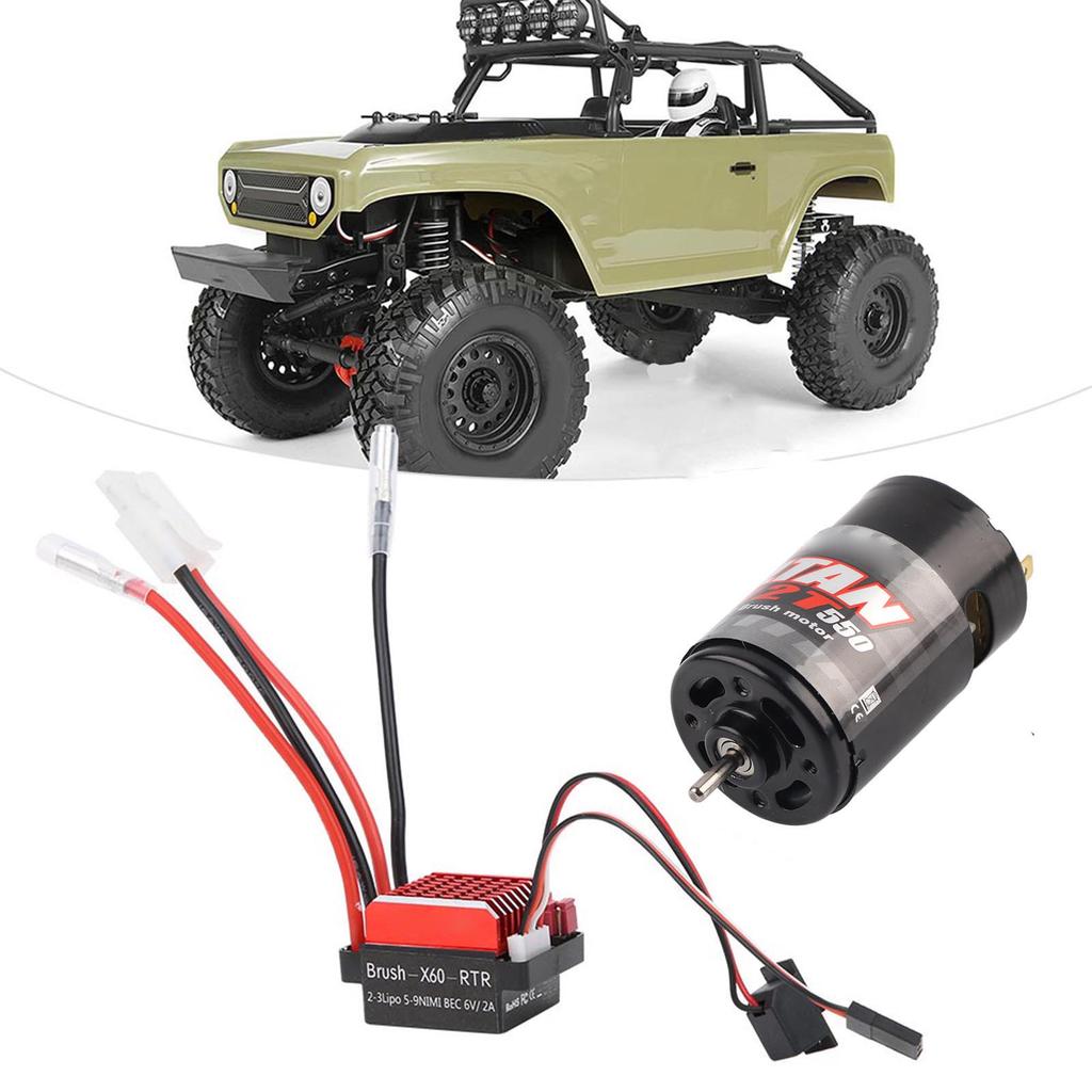 550 Brushed Motor 360A Brushed Electronic Speed Controller ESC Fit for 110 RC Car12T
