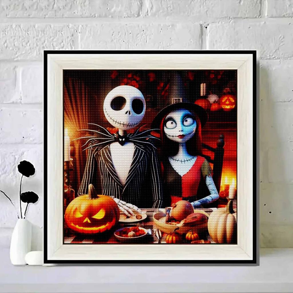 5D DIY Diamond Painting Kit, Skeleton Lover, Adult Beginner 5D Round Diamond Embroidered Crystal Mosaic Crafts, Suitable for Home Wall Settings