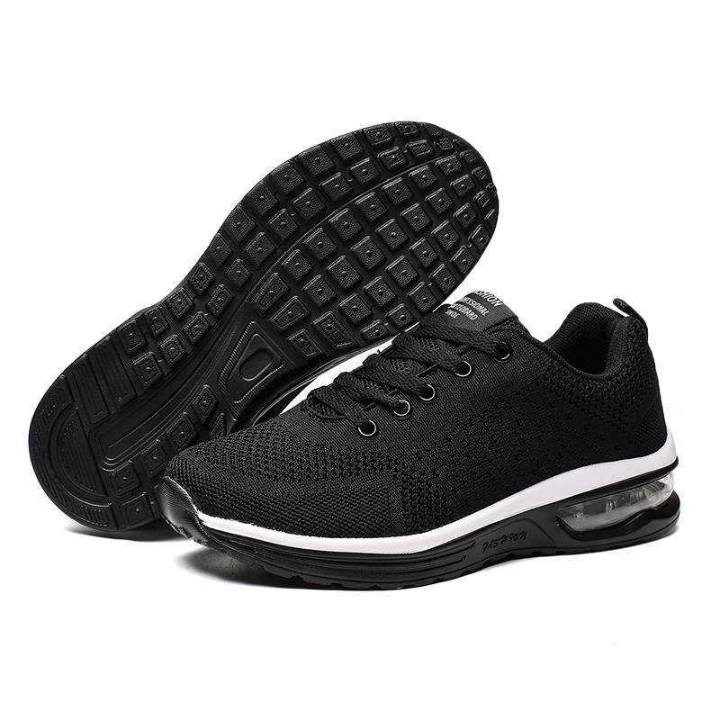 Air-cushion Men's Casual Sneakers Women Fashion Knitted Running Shoes Non-slip Outdoor Sports Shoes for Walking Jogging