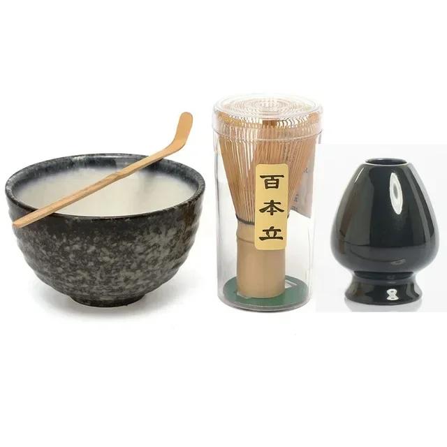 Tea Service Bamboo Powder Tea Natural Matcha Green Whisk Scoop Set Japanese Ceramic Bowl Teaware Ceremony 3XSHLP