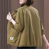 Women Spring Autumn Plus Size Trench Coat Outerwear Middle-aged Mother Relaxed Baseball Jacket