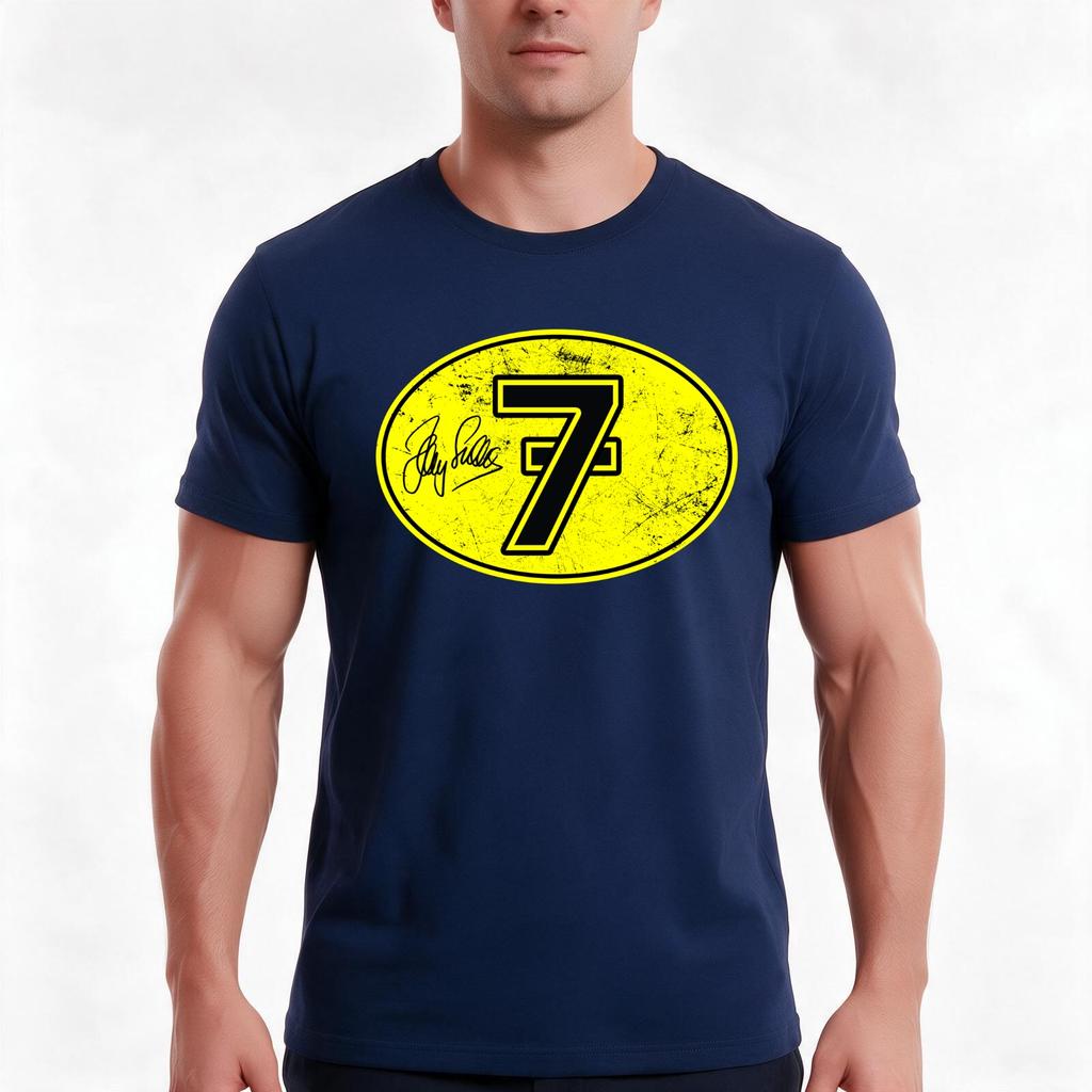 Barry Sheene Lucky 7 Tshirt Summer Casual Cotton Tee Oversized Streetwear Tops Vintage Graphic Print Loose Fit Short Sleeve