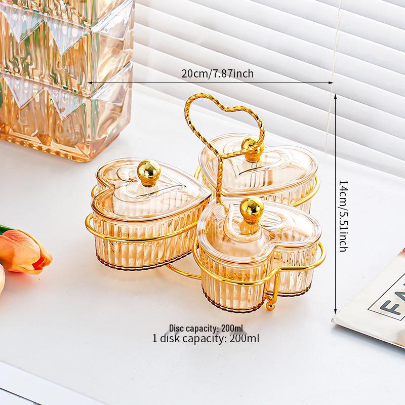 Heart-Shaped Dustproof Dried Fruit Tray - Living Room Coffee Table Snack Box & Storage Bowl