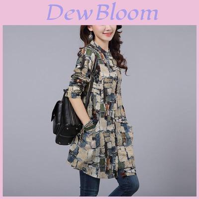 Versatile Autumn Long Sleeve Blouse Featuring Classic Printed Patterns For Everyday Wear