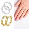 2Pcs Corrosion Pattern Open Rings Stackable Sun Moon Rings Set Women Ornaments