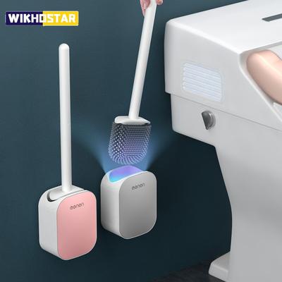 Scopino per WC Scopino per WC in silicone con manico lungo Montaggio a parete Strumento per la pulizia a drenaggio rapido Accessori per il bagno
