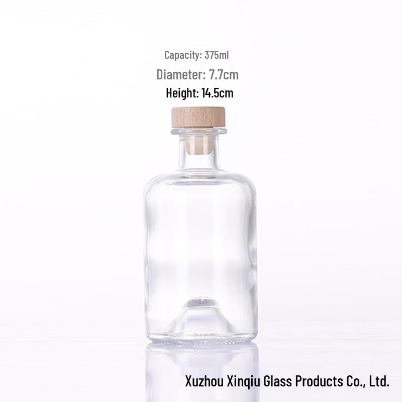 Glass Baijiu & Plum Wine Bottle with Concave Bottom - Ideal for Homebrewing and Infusions