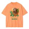 Speed Is Relative Turtle And Sloth Printed Men Washed T Shirt Summer Cotton T-Shirt Loose O-Neck Clothes Soft Hip Hop Streetwear
