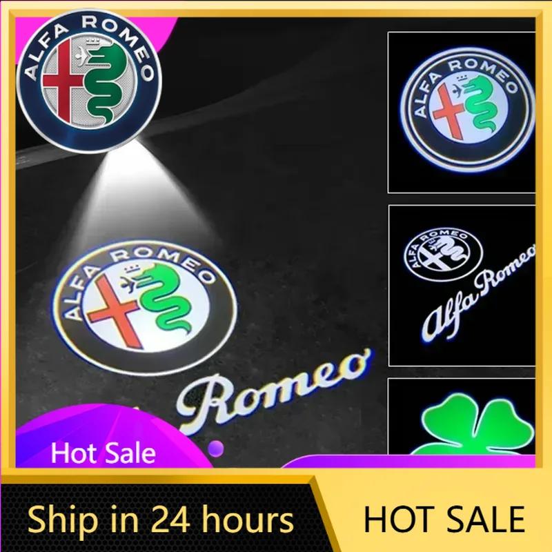 Car Stickers For Alfa Romeo 2pcs LED Car Door Projector Welcome Ghost Shadow Light Accessories For Alfa Romeo Giulietta Mito Giu
