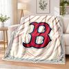 Boston Red Sox Printed Flannel Blanket Warm Comfort Bed Throw For Indoor Home Decoration