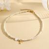 Bohemian Choker neck Initial necklaces heart-shaped shell letter pendant beads Women's stainless steel necklace woman trend2025