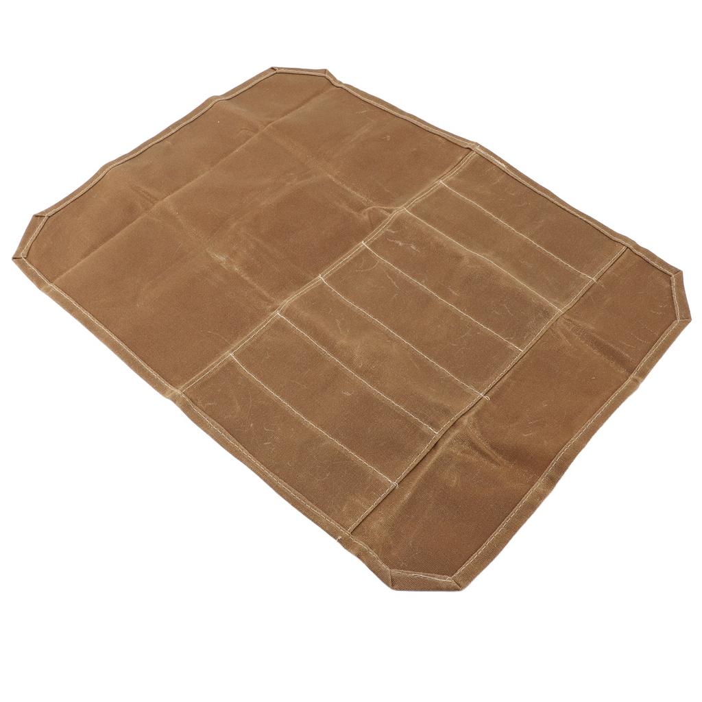 Chef Knife Roll Bag Portable Waterproof Waxed Canvas Knife Carrier Roll For Picnic Camping Barbecue Kitchen Khaki