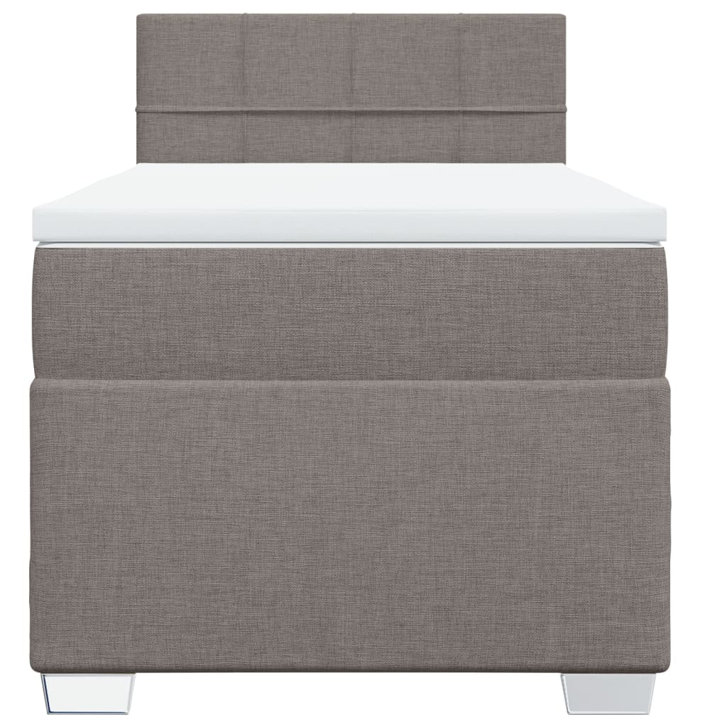Vidaxl Letto Continentale Con Materasso, Taupe, Tessuto, 90X200 Cm