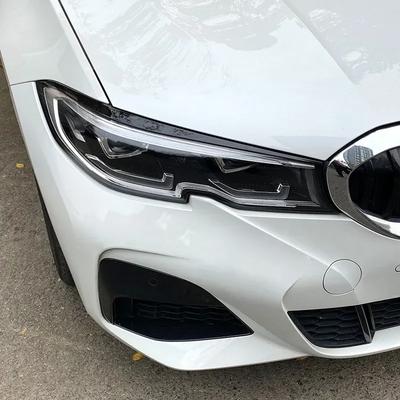 2Pcs Car Headlight Lamp Eyebrows Cover Trim Stickers For BMW 3 Series G20 320i 325i 330i  Model ABS Material Car Accessories