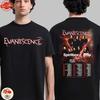 Футболка с расписанием мирового тура Evanescence 2026 по Северной Америке, Великобритании и Европе