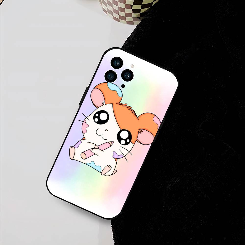 Cartoon Anime H-Hamtaro Phone Case For IPhone 17 Air 16 15 14 13 Pro Max 11 12 Black Silicone Cover