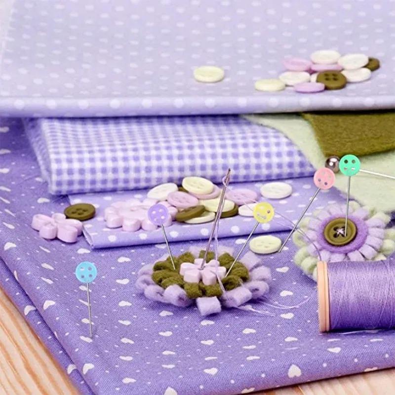 200/50PCS New Dressmaking Pins Embroidery Patchwork Tools Fixed Pin Button Pin Patchwork Pin for Home DIY Sewing Positioning