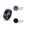 Ikuinen 8mm Casual Schwarz Männer Ring Blaue Linie Edelstahl Männlich Ehering Komfort Tragen Herren Schmuck
