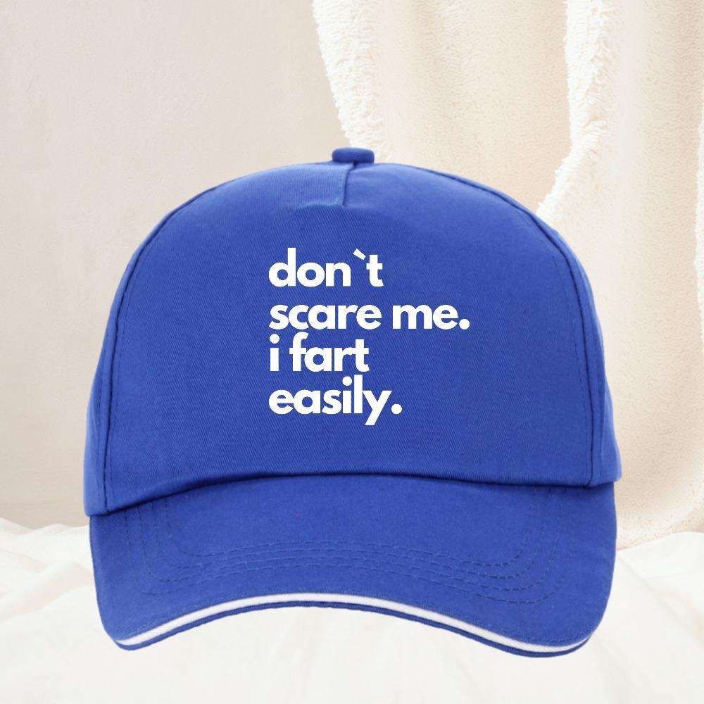 Dont Scare Me I Fart Easily Funny Baseball Cap Cool Summer Trucker Hat for Women Unisex Casual Sunhat