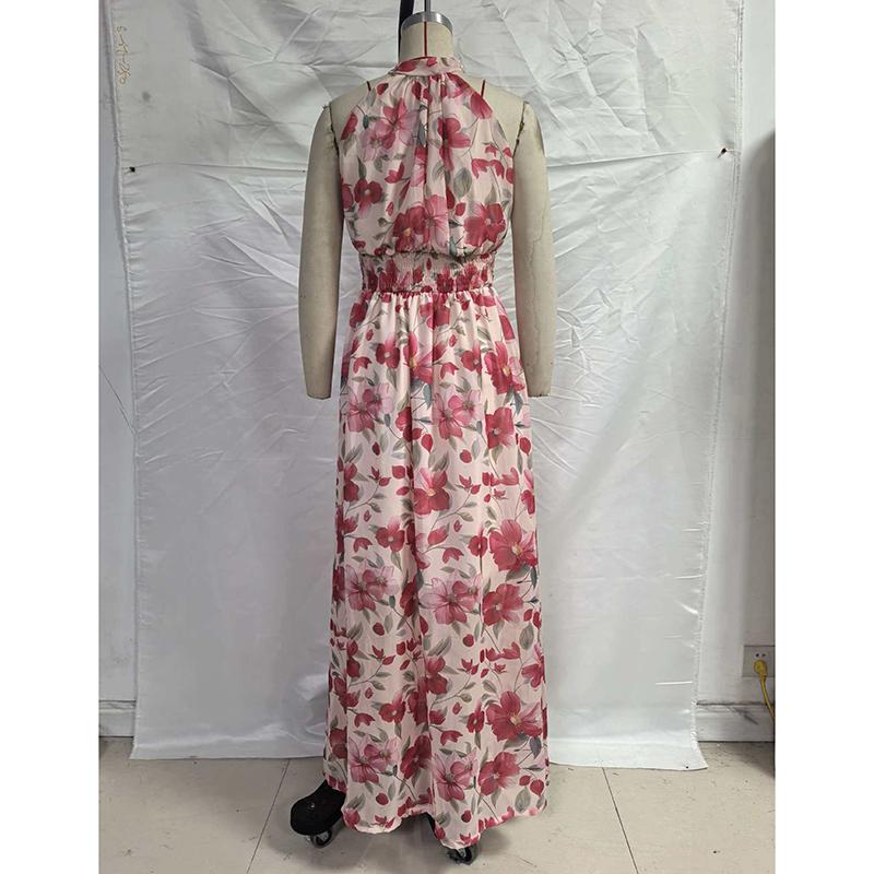 Elegante Vestito da Donna Stampato Moda Estiva Senza Maniche Lungo 2026 Nuovo