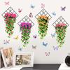 Butterfly Flower Vine Green Plant Self-Adhesive Waterproof Wall Stickers Living Room Bedroom Decorative Painting