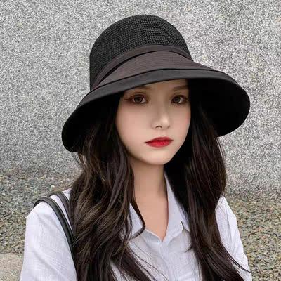 Hat Women's Summer UV Protection Versatile Bucket Hat Sun Hat Grass Basin Hat Sunshade Sunscreen Hat Tide