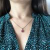 Серебряная подвеска с рубином 1.5ct, фианитами (2205289)