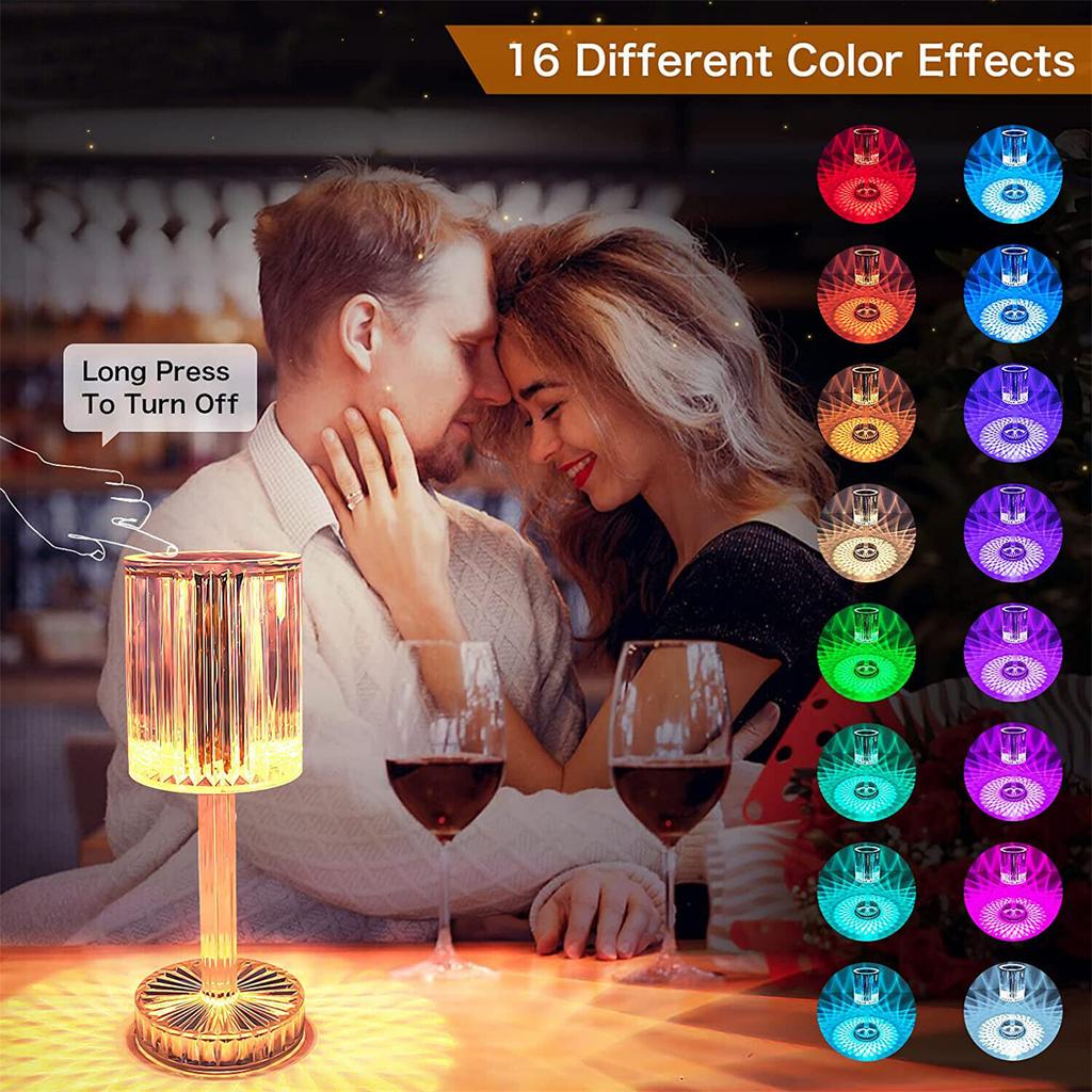Crystal Table Lamp Touch Remote Control Acrylic Night Lamp Room Lights Home Decoration For Bedroom Office Bar Wedding