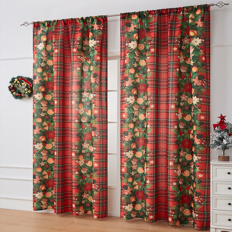 Americké vánoční zatemňovací závěsy: Slavnostní potištěná látka pro domácí dekoraci