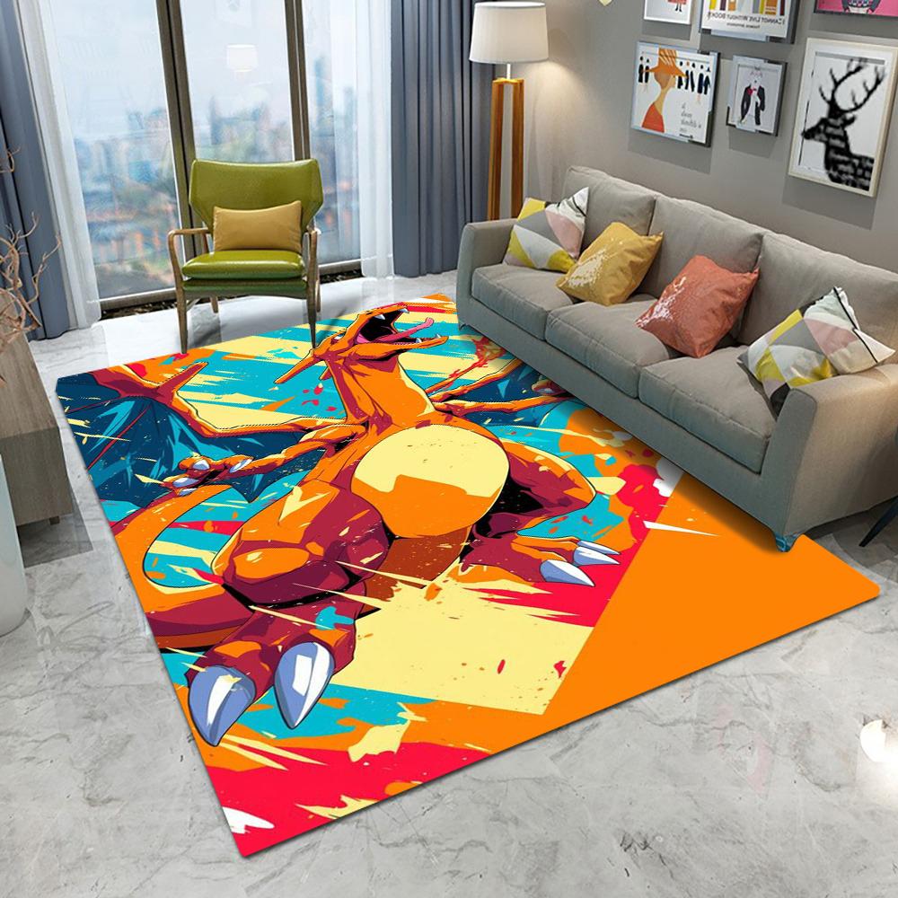  Pokemon Fire-breathing Dragon Carpet Cartoon Living Room Bedroom Kitchen Table Balcony Rug Non-slip Mat Cool Home Decor