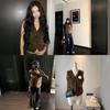 Jennifer Vest Vintage Faux Mink Fur Top Jacket Premium Fur Sleeveless Vest