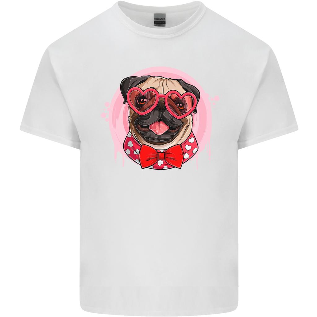 Valentines Day Love Pug Dog Unisexs Light Cotton TShirt