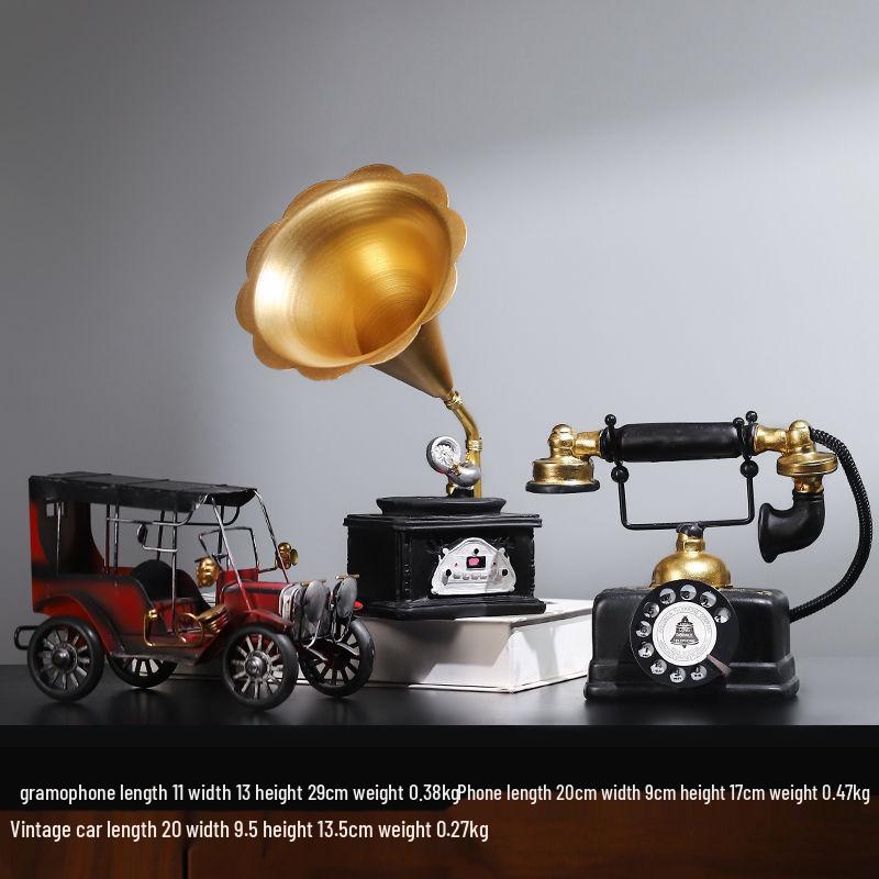 European Retro Telephone Ornament for Living Room, Wine Cabinet, TV Cabinet, or Office Display.