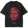 New Dexter Morgan Edition Middle Finger Retro Fashion Washed Tshirt Summer Top Cotton Mens and Womens Tshirt