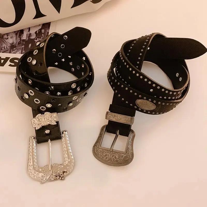 Korean Leather Denim Butterfly Cutout Waist Belt - Trendy, Versatile Waist Chain Accessory for Women