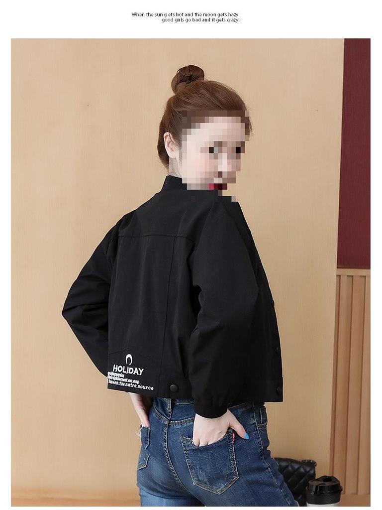 Damen Petites Frühling-Herbst 2025 Koreanische BF Baseballjacke