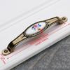KAK Antique Bronze Ceramic Cabinet Handles Zinc Alloy Drawer Knobs Wardrobe Door Handles Morning Glory European Furniture Handle